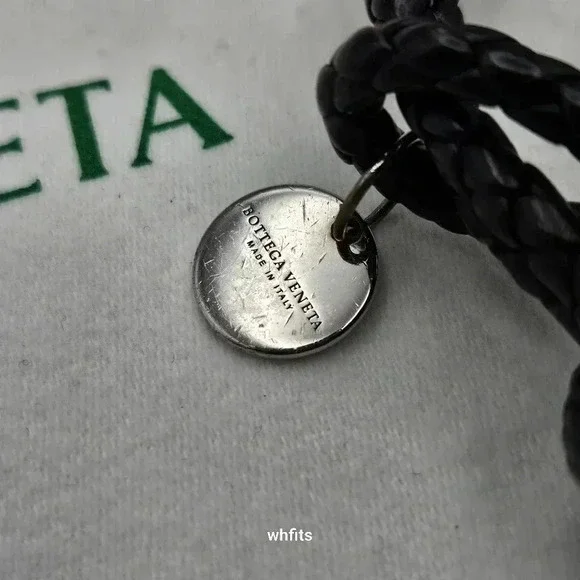 Bottega Veneta Intrecciato Black Leather Bracelet - Picture 2 of 4